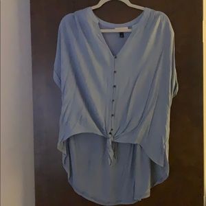 Tie front high low top